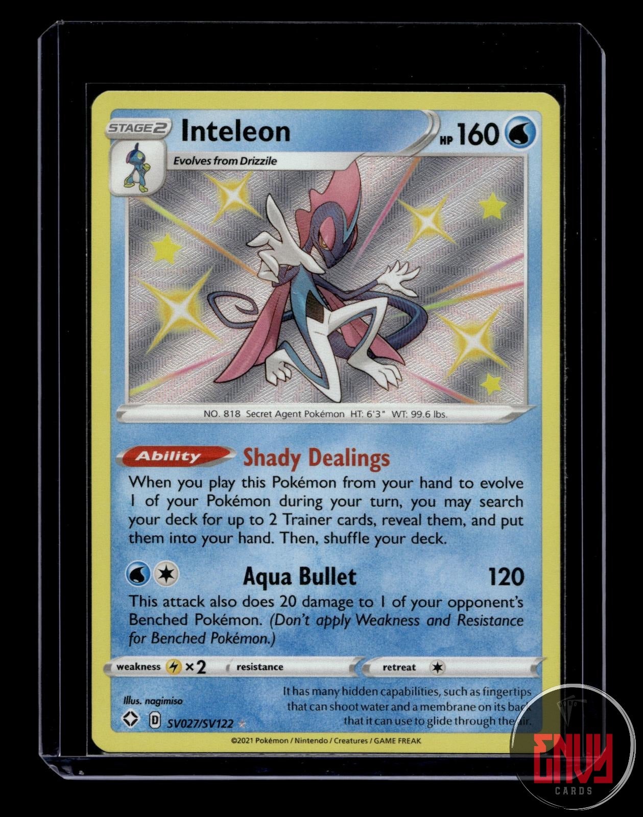 Inteleon Near Mint SV027/SV122 Shiny Rare Shining Fates Shiny Vault Pokemon