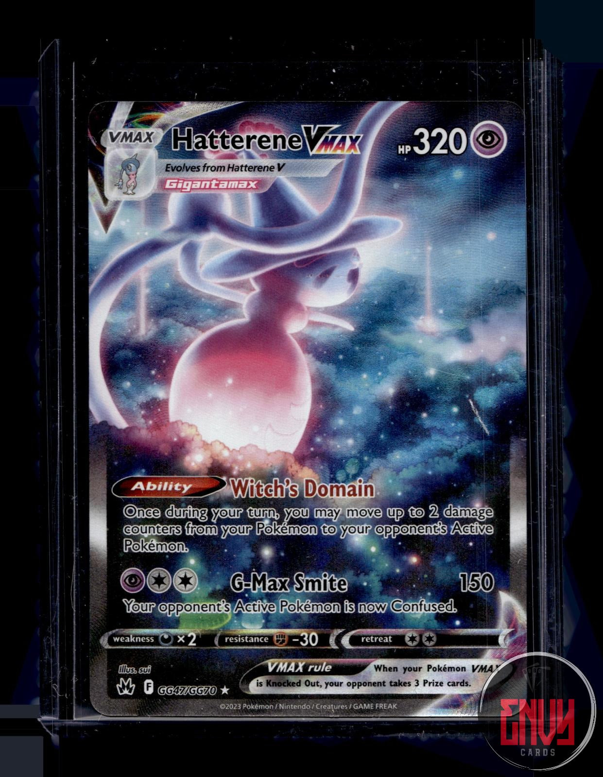 Hatterene VMAX NM GG47/GG70 VMAX Rare Crown Zenith Galarian Gallery Pokemon Holo