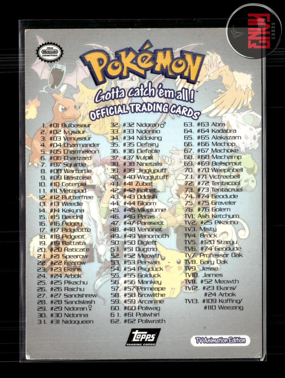 Checklist LP #90 Topps Trading Cards Series 1 Pokemon