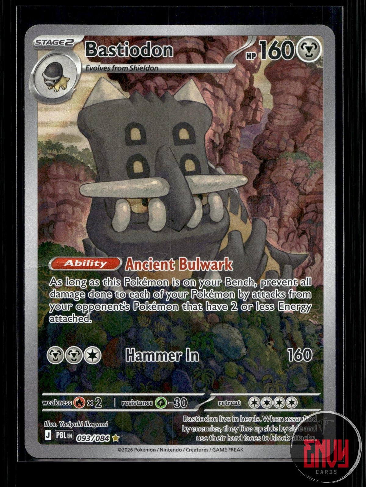 Bastiodon DMG 093/084 IR Pitch Black Pokemon Holo