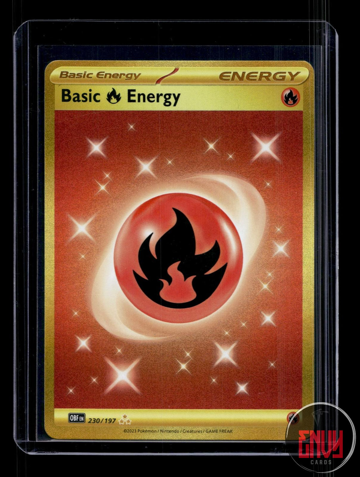 Basic Fire Energy Near Mint 230/197 Hyper Rare Obsidian Flames Pokemon Holo