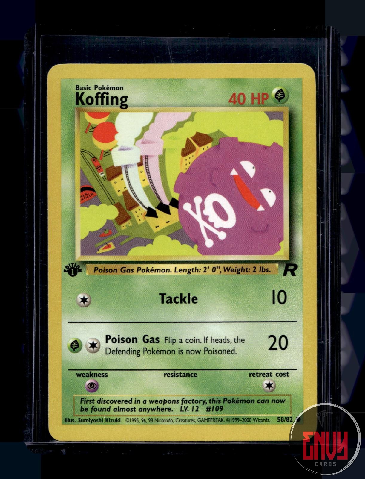 Koffing Lightly Played 58/82 Common Team Rocket Pokemon 1st Edition