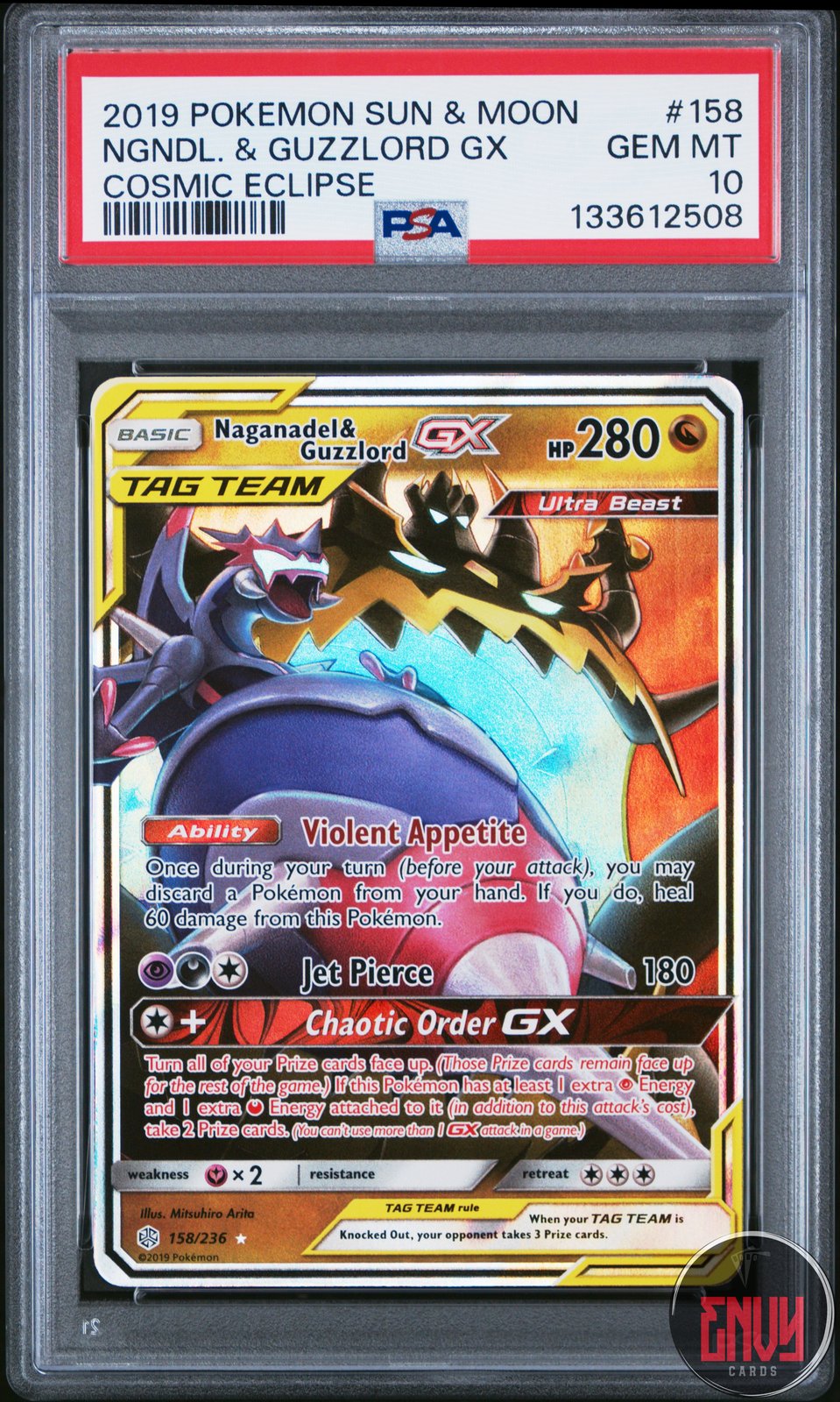 Naganadel & Guzzlord Gx 158/236 Cosmic Eclipse Pokemon PSA 10