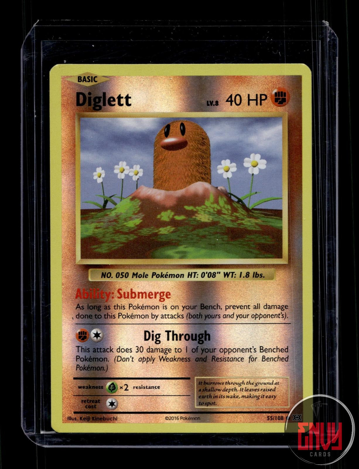 Diglett Near Mint 55/108 Common Evolutions Pokemon Reverse Holo