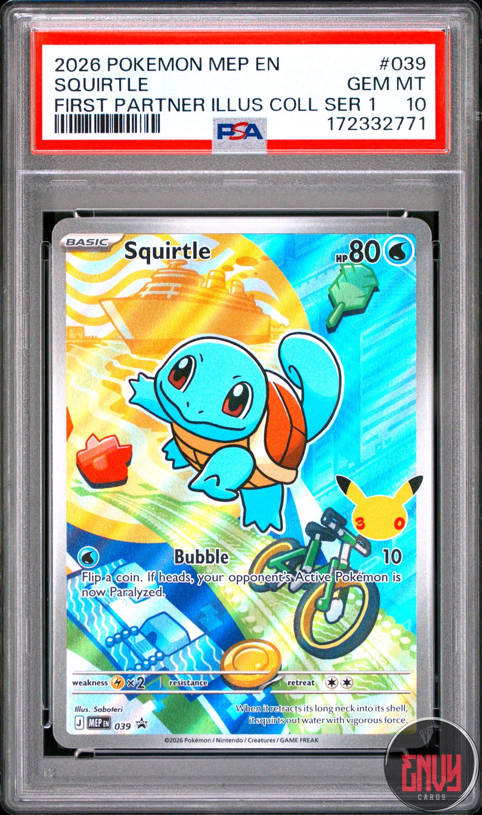 Squirtle 039 First Partner Illustration Collection Series 1 Pokemon PSA 10