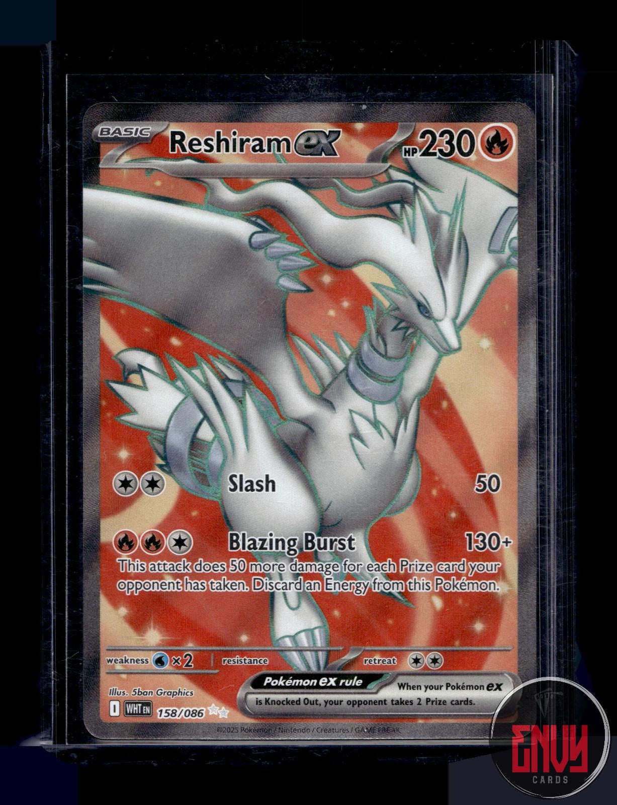 Reshiram ex Near Mint 158/086 Ultra Rare White Flare Pokemon