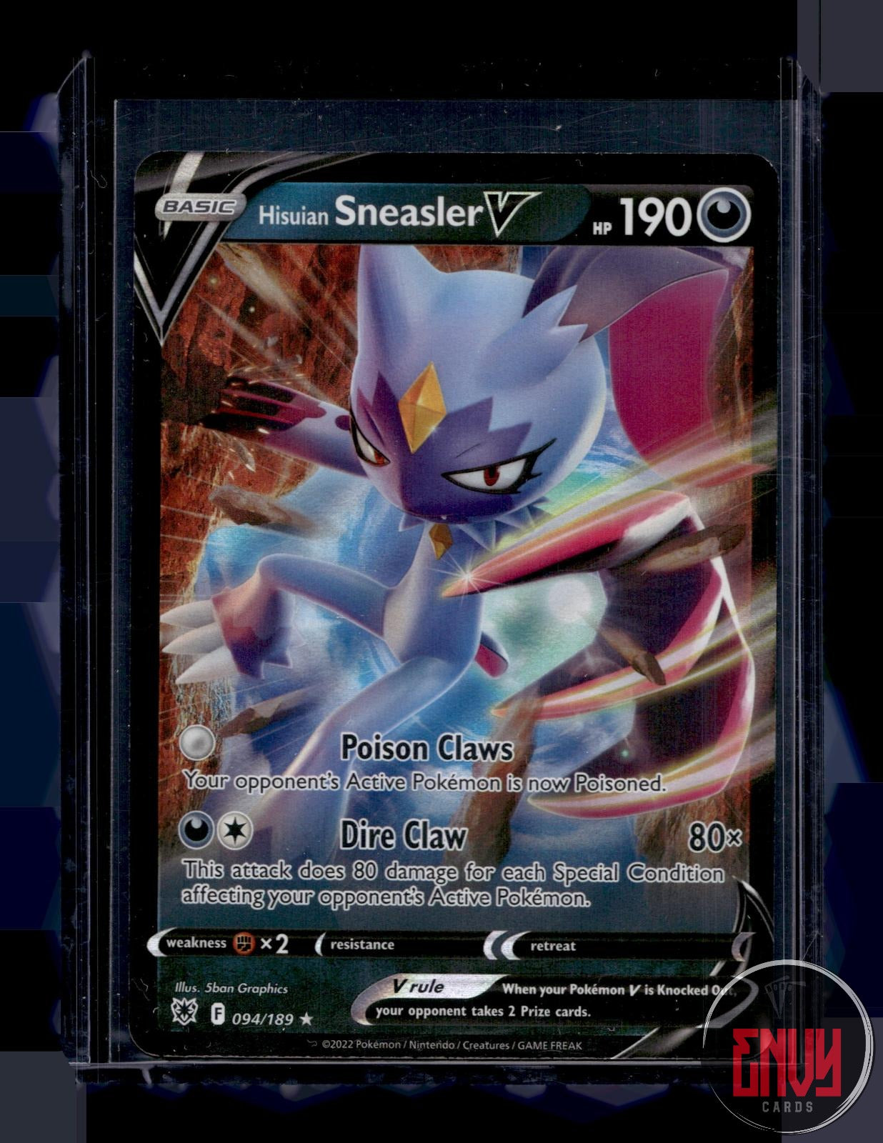 Hisuian Sneasler V Near Mint 094/189 V Rare Astral Radiance Pokemon Holo