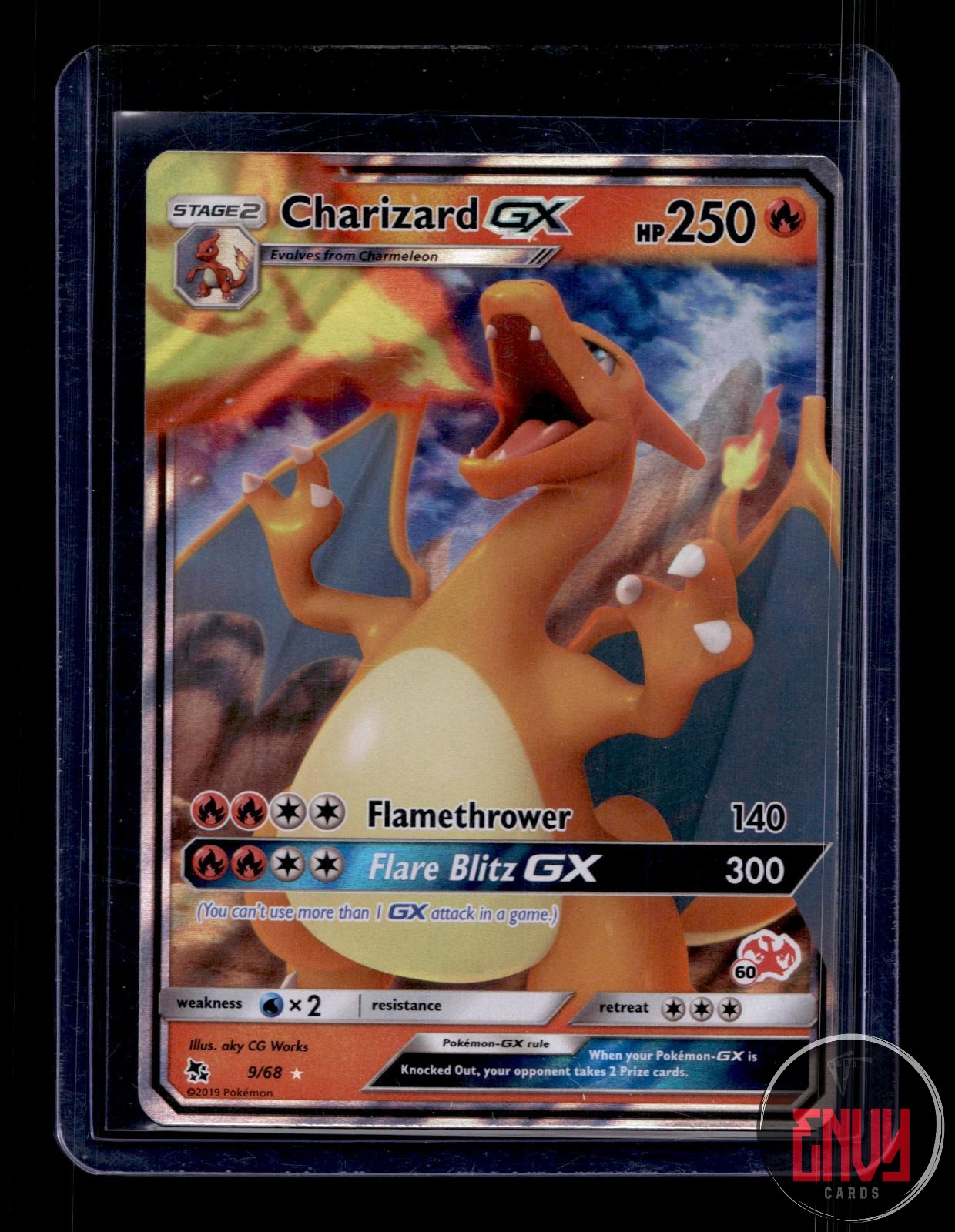 Charizard GX Moderately Played 9/68 GX Rare Hidden Fates Pokemon Holo