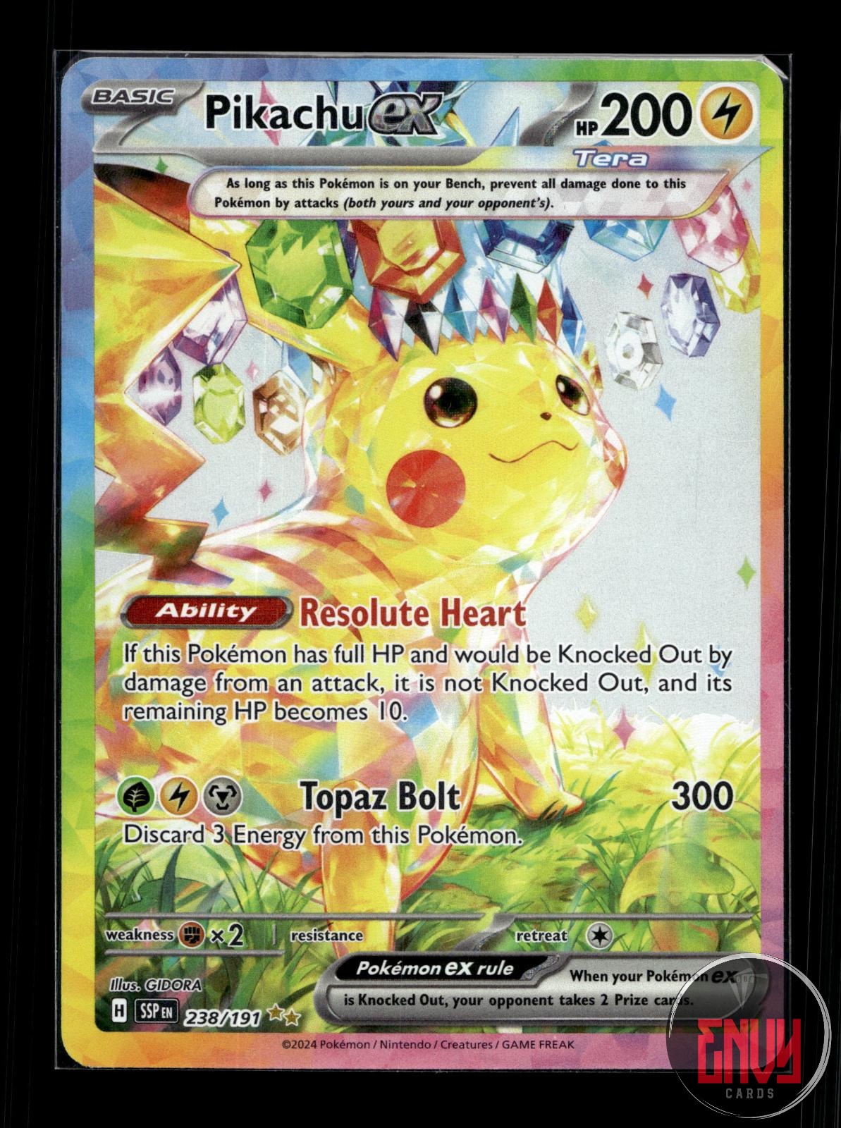 Pikachu ex NM 238/191 SIR Surging Sparks Pokemon Holo