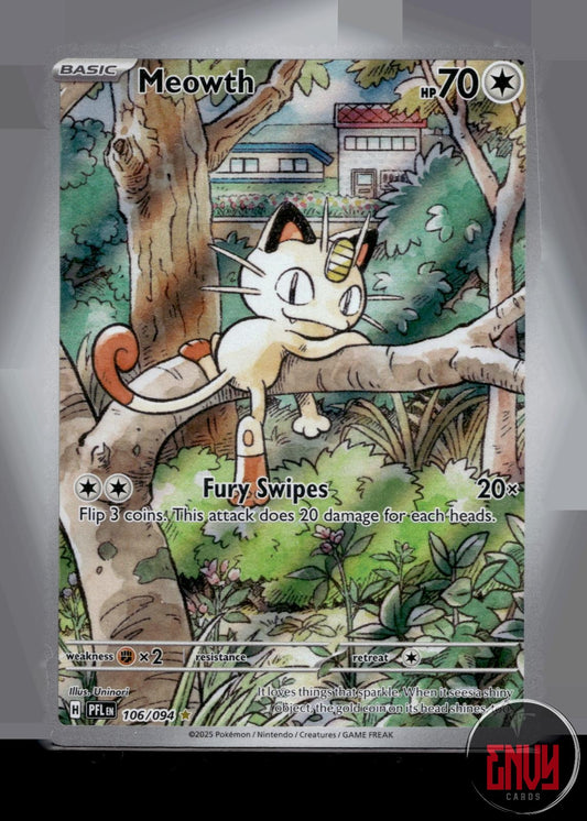 Meowth Near Mint 106/094 Illustration Rare Phantasmal Flames Pokemon Holo