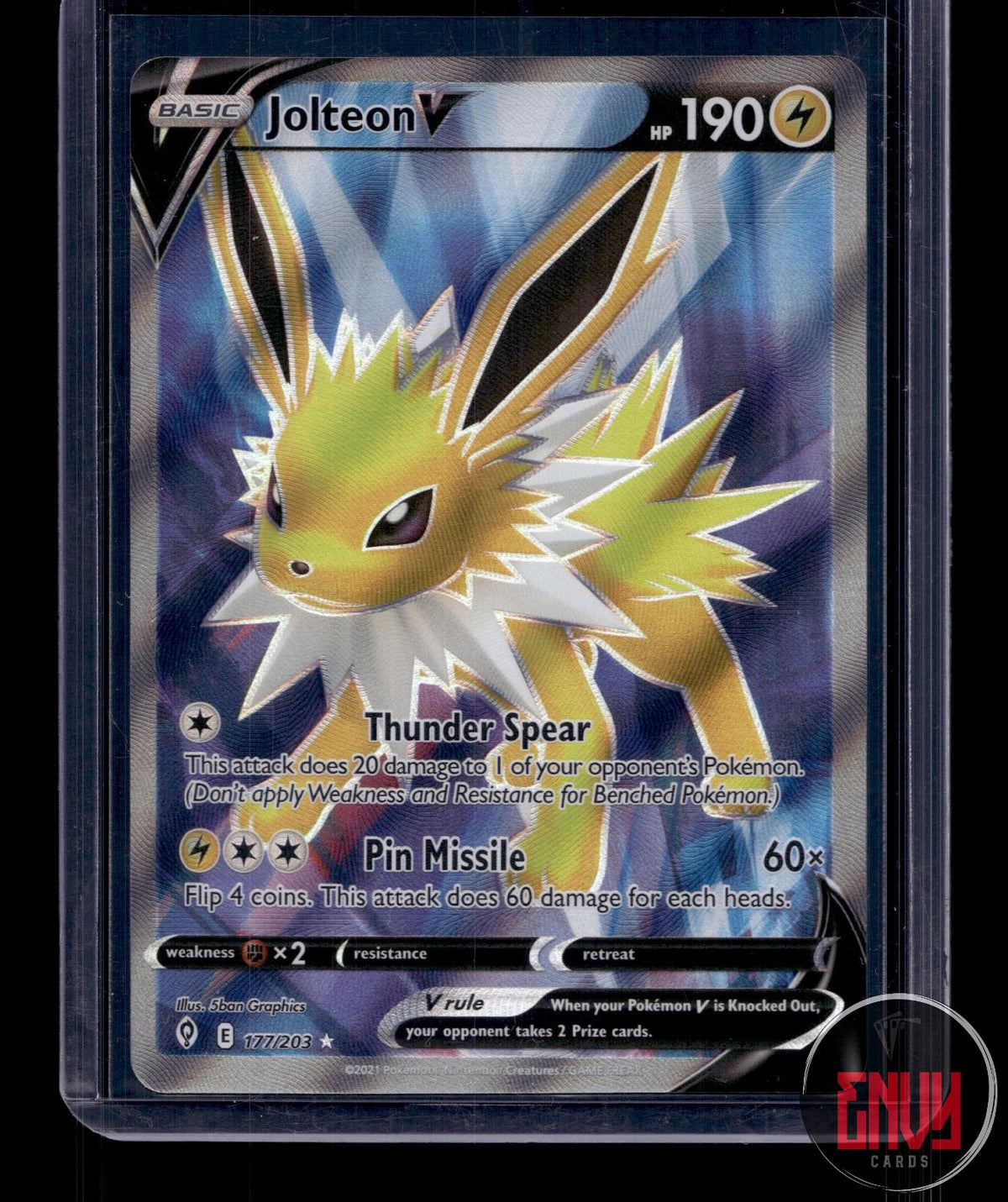 Jolteon V NM 177/203 UR Evolving Skies Pokemon Holo