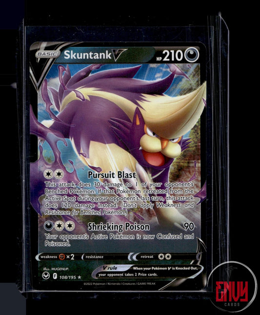 Skuntank V Near Mint 108/195 V Rare Silver Tempest Pokemon Holo