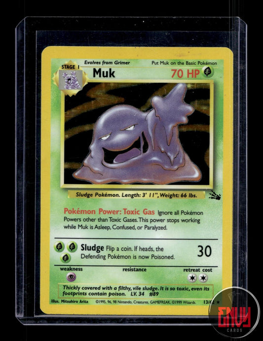 Muk Moderately Played 13/62 Rare Fossil Pokemon Unlimited Holo