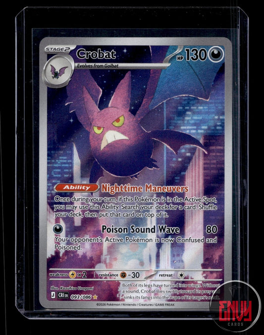 Crobat Near Mint 093/086 Shiny Rare ME04: Chaos Rising Pokemon
