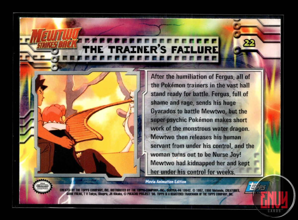 The Trainer's Failure LP #22 Topps The First Movie Trading Cards Pokemon FOIL