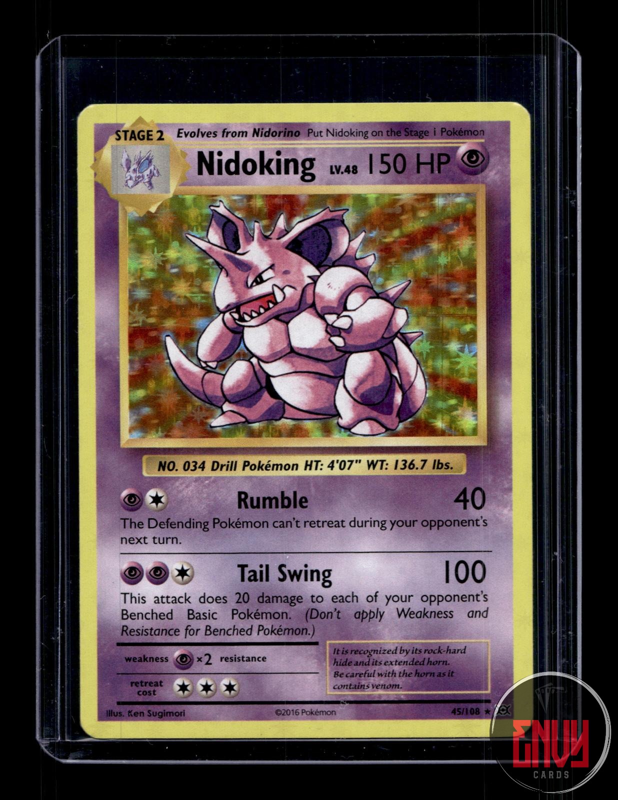 Nidoking Near Mint 45/108 Rare Evolutions Pokemon Holo