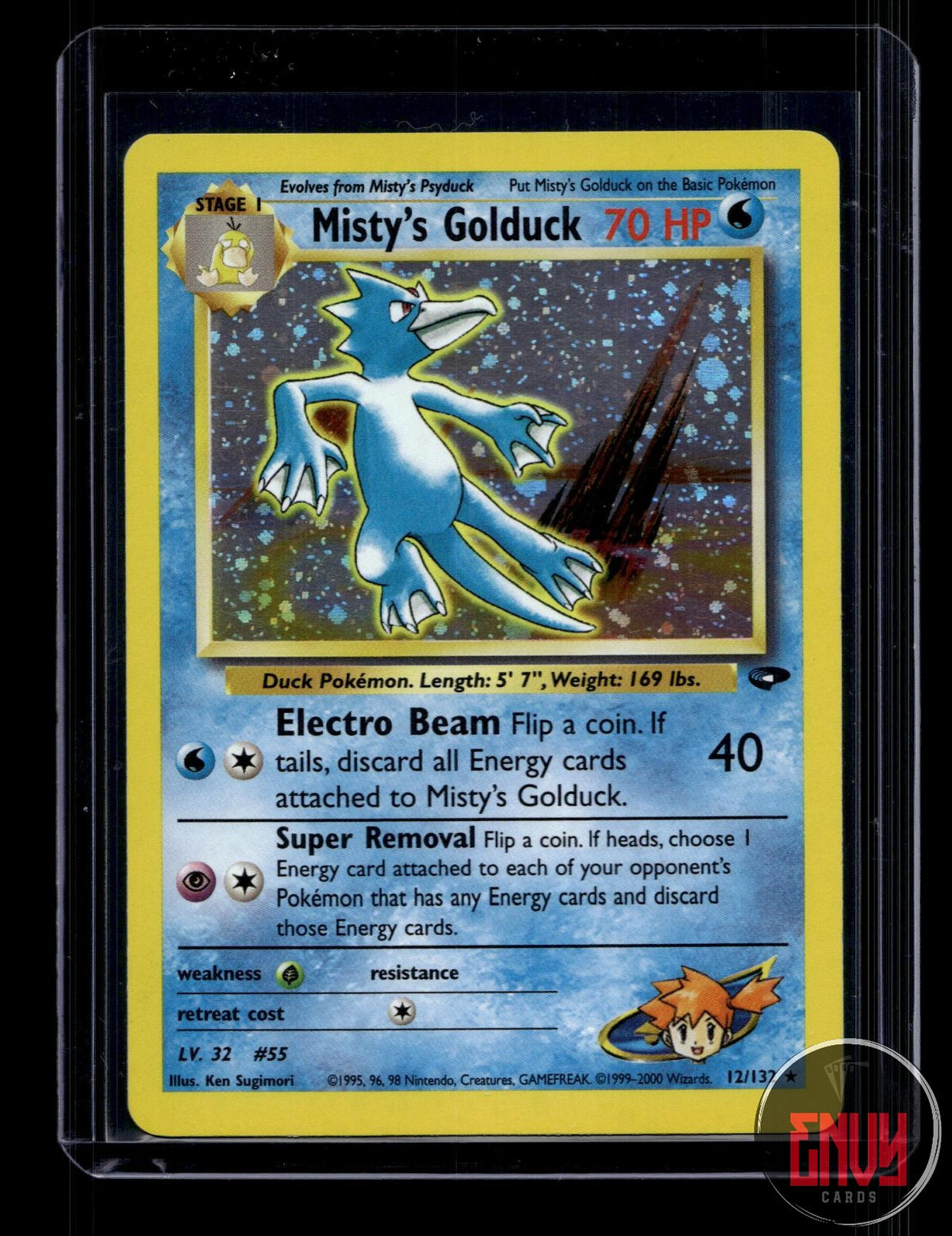 Misty's Golduck Near Mint 12/132 Rare Gym Challenge Pokemon Unlimited Holo