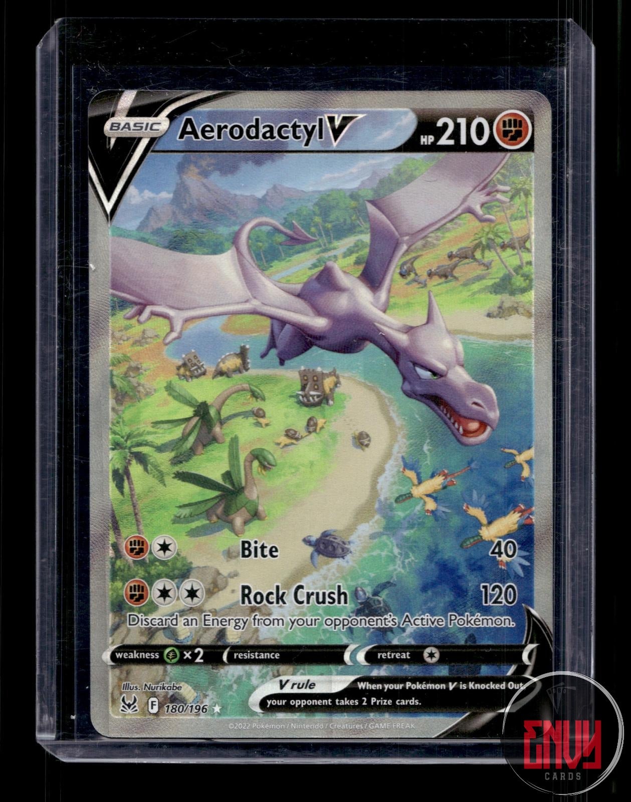 Aerodactyl V Near Mint 180/196 Ultra Rare Lost Origin Pokemon Holo