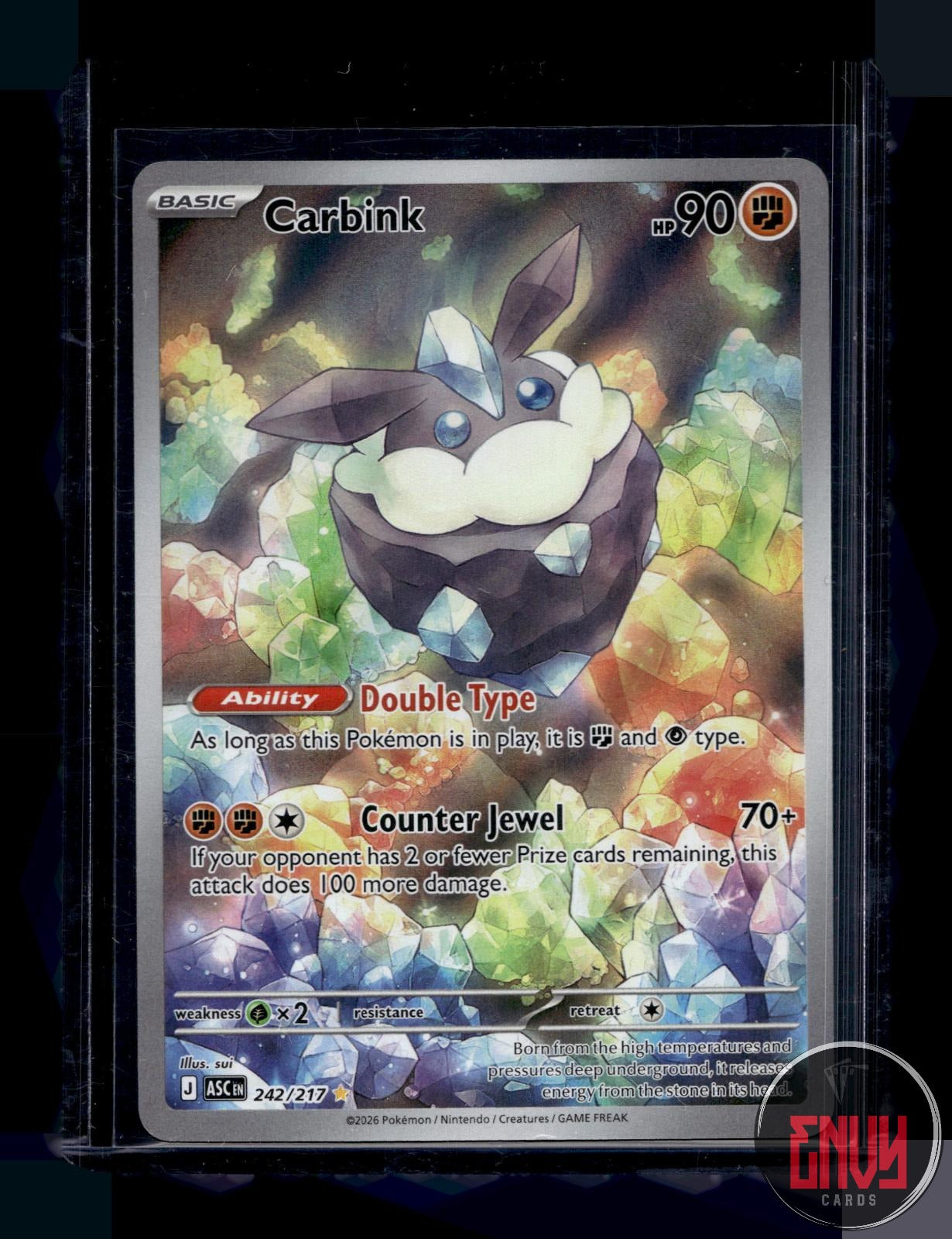 Carbink Near Mint 242/217 Illustration Rare Ascended Heroes Pokemon
