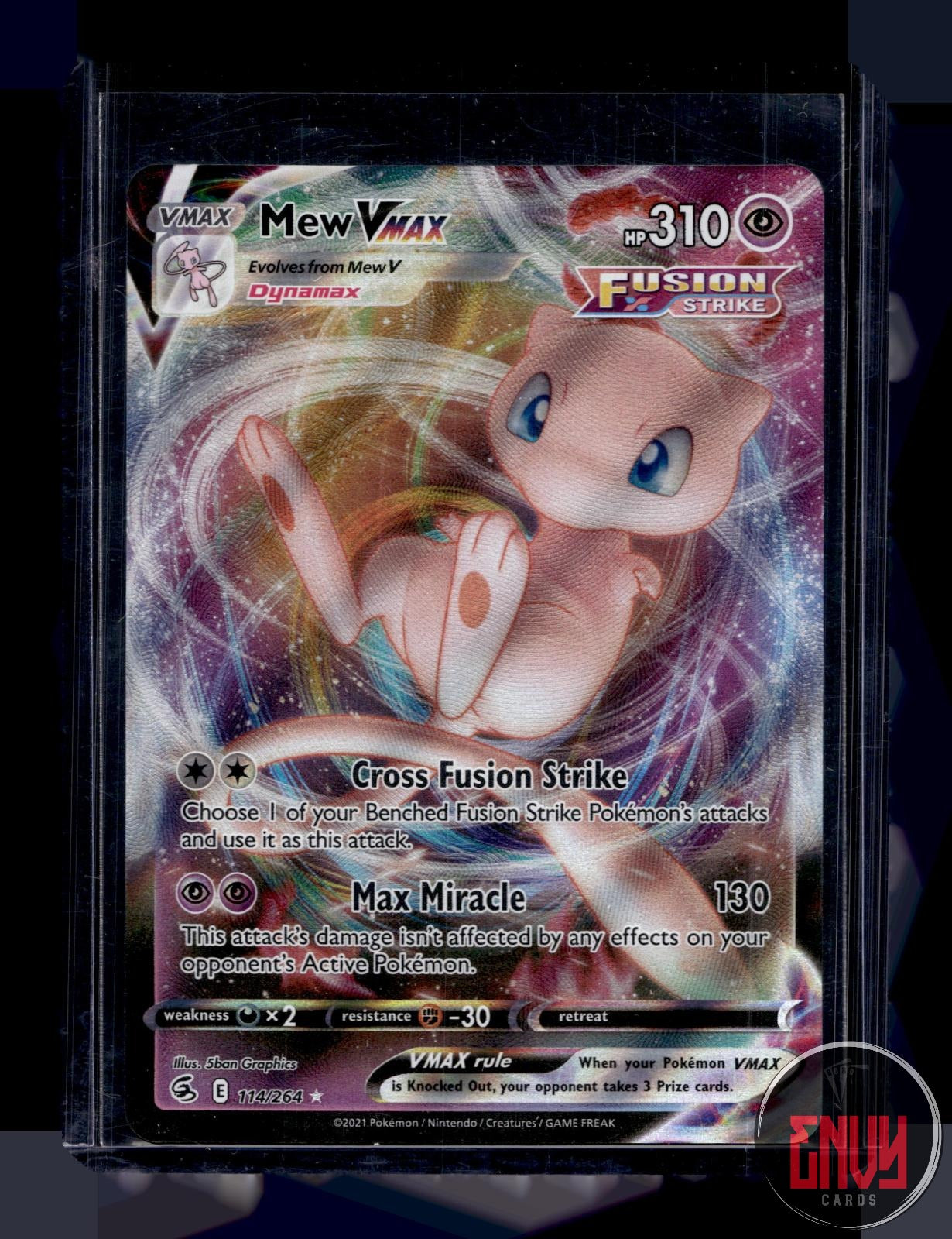 Mew VMAX Near Mint 114/264 VMAX Rare Fusion Strike Pokemon Holo