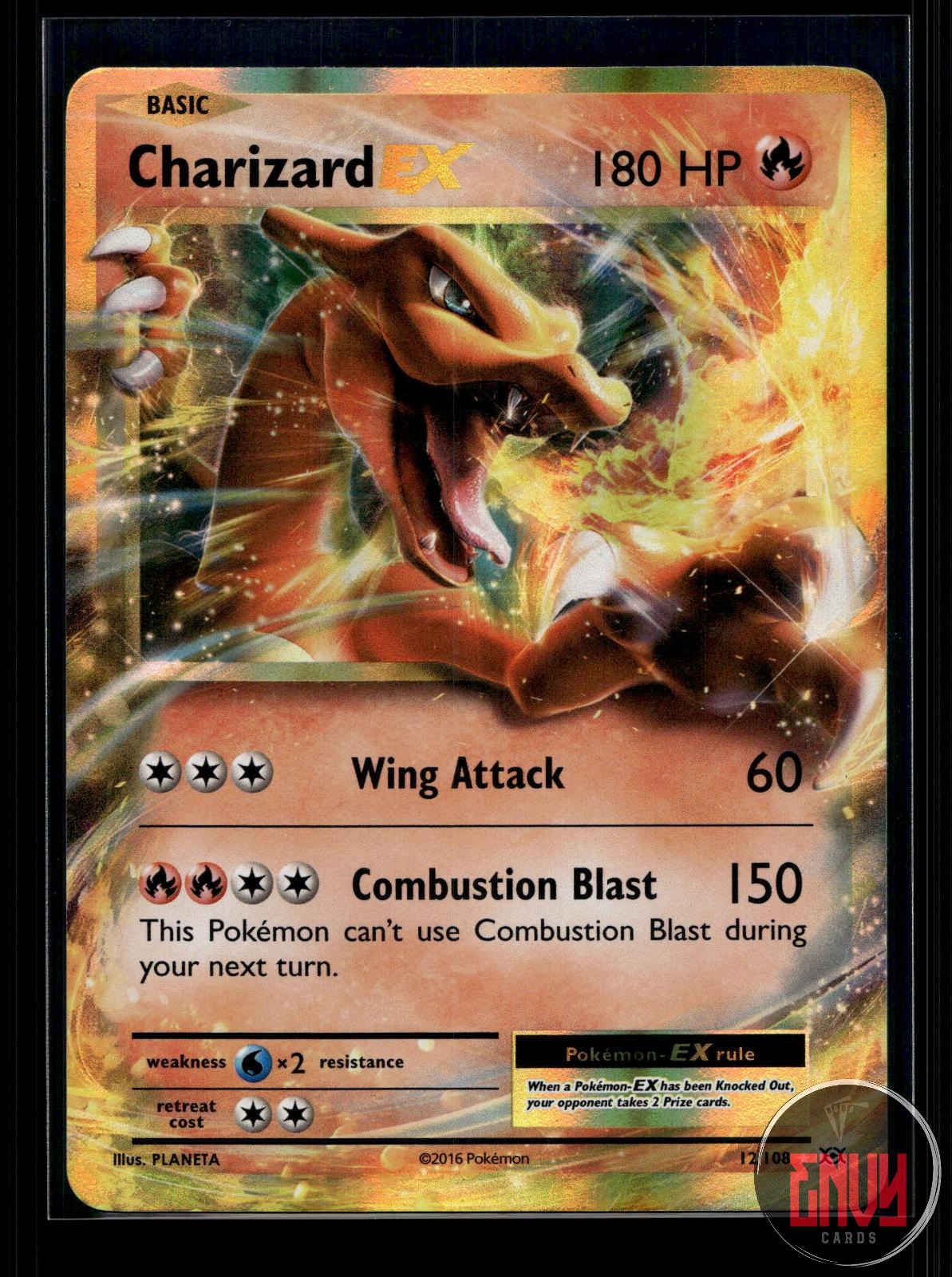 Charizard EX LP 12/108 UR Evolutions Pokemon Holo