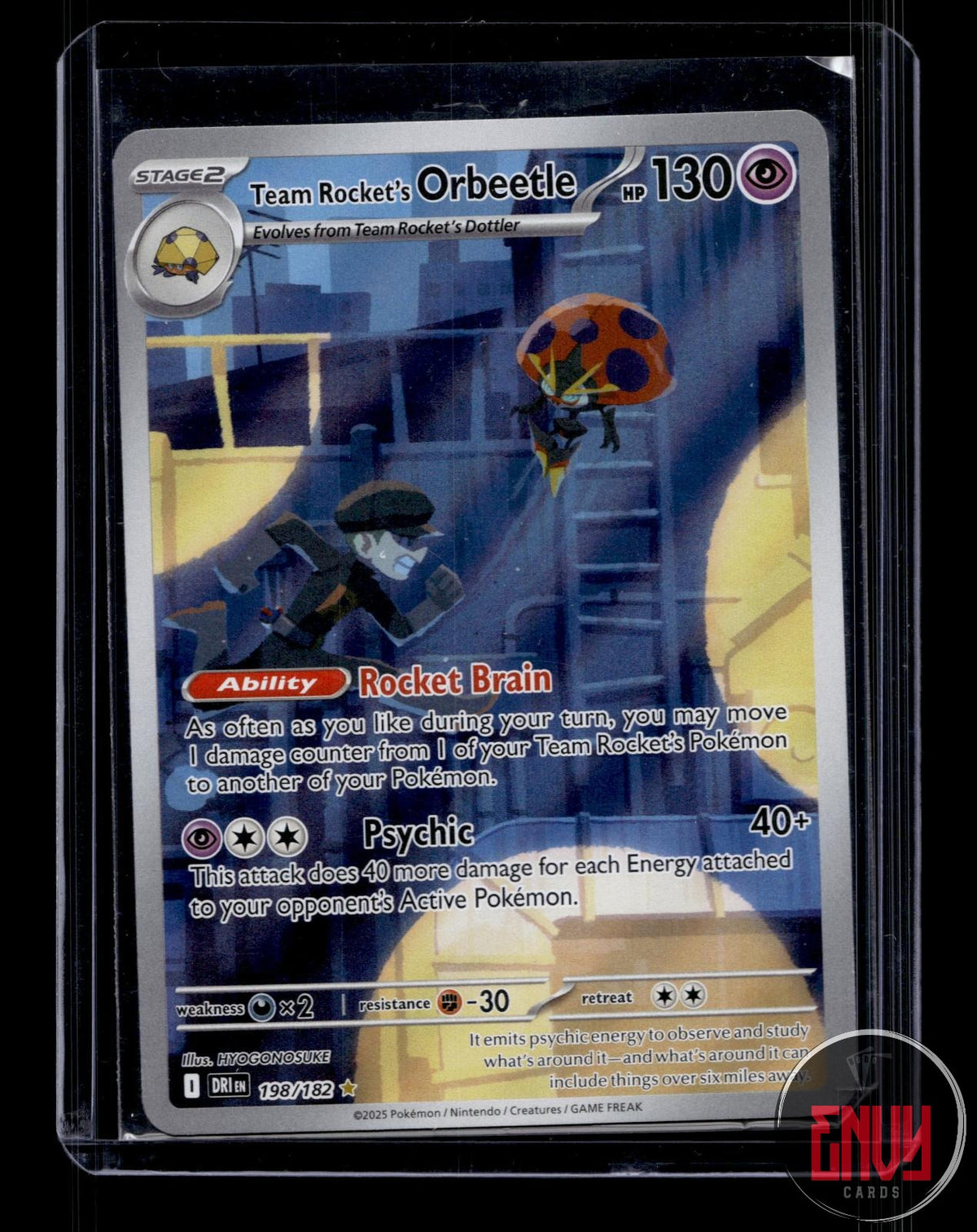 Team Rocket's Orbeetle NM 198/182 IR Destined Rivals Pokemon Holo