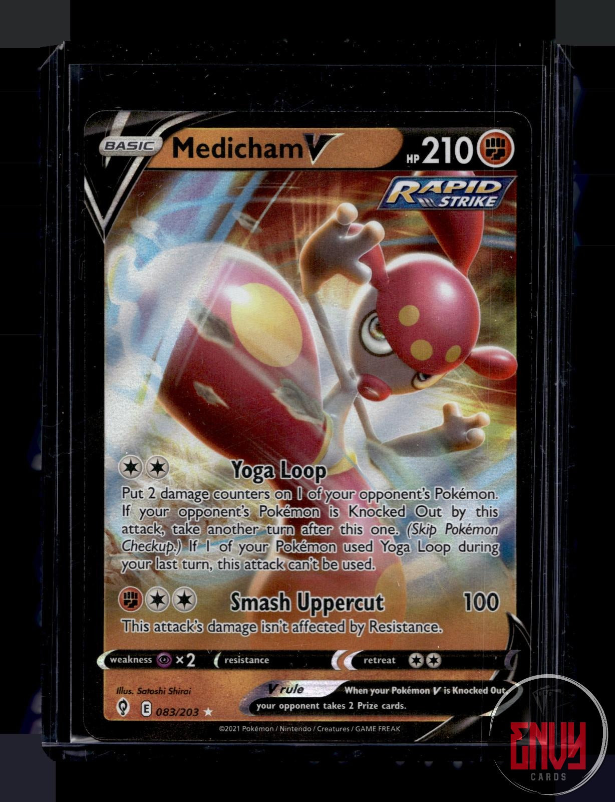 Medicham V Near Mint 083/203 V Rare Evolving Skies Pokemon Holo