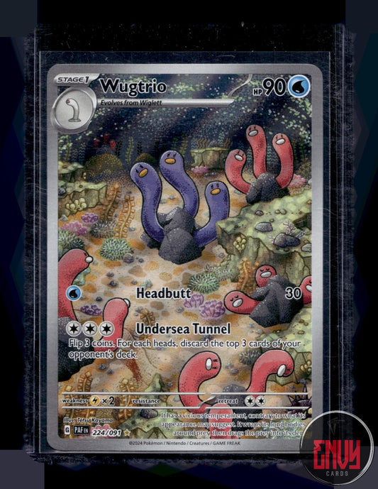 Wugtrio Near Mint 224/091 Illustration Rare Paldean Fates Pokemon