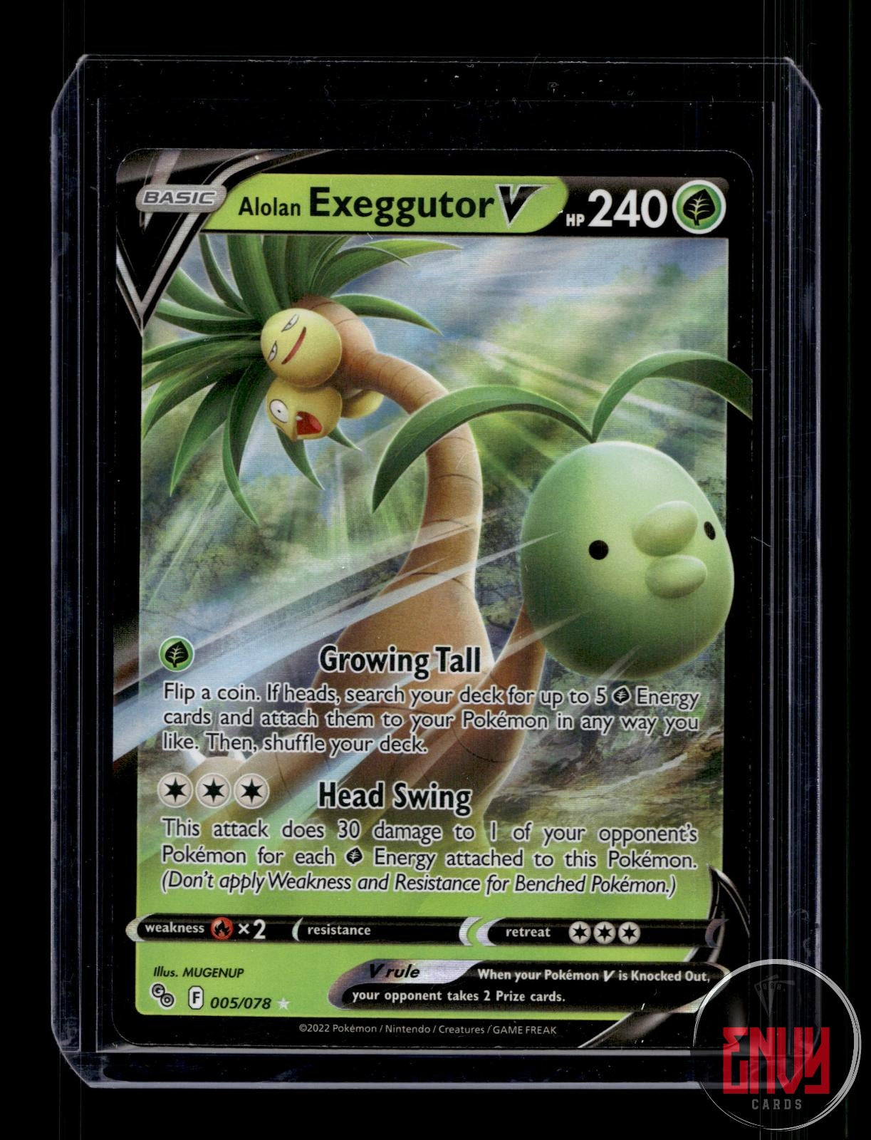 Alolan Exeggutor V Near Mint 005/078 V Rare Pokemon GO Pokemon Holo