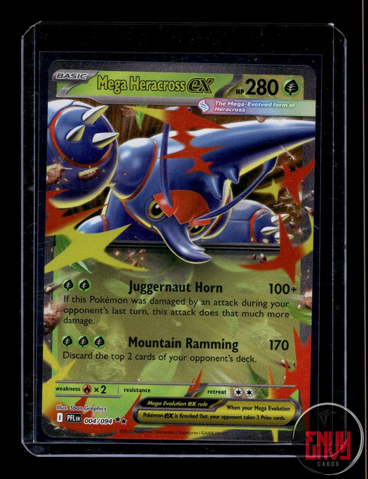 Mega Heracross ex Near Mint 004/094 Double Rare Phantasmal Flames Pokemon