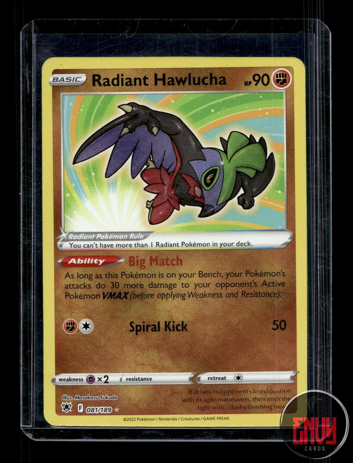 Radiant Hawlucha Near Mint 081/189 Radiant Rare Astral Radiance Pokemon Holo