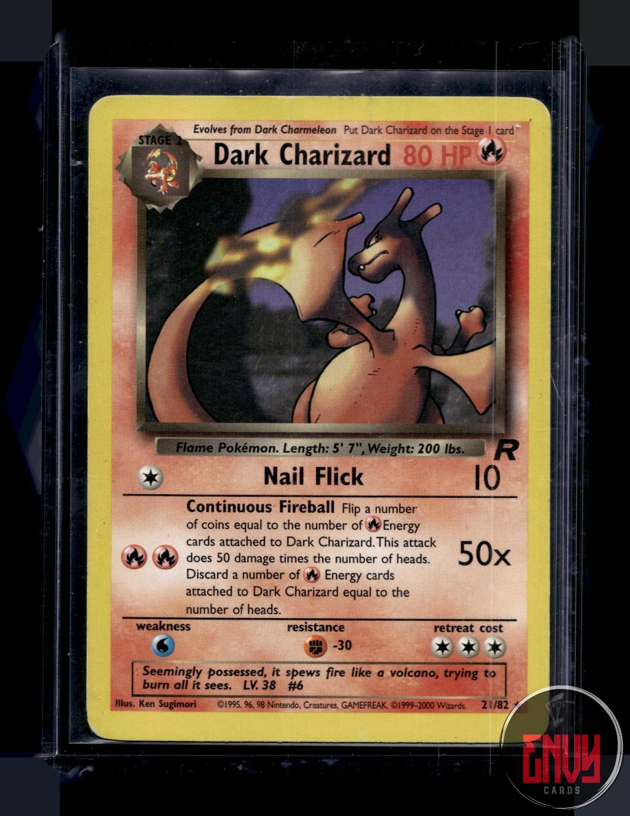 Dark Charizard Heavily Played 21/82 Rare Team Rocket Pokemon Unlimited