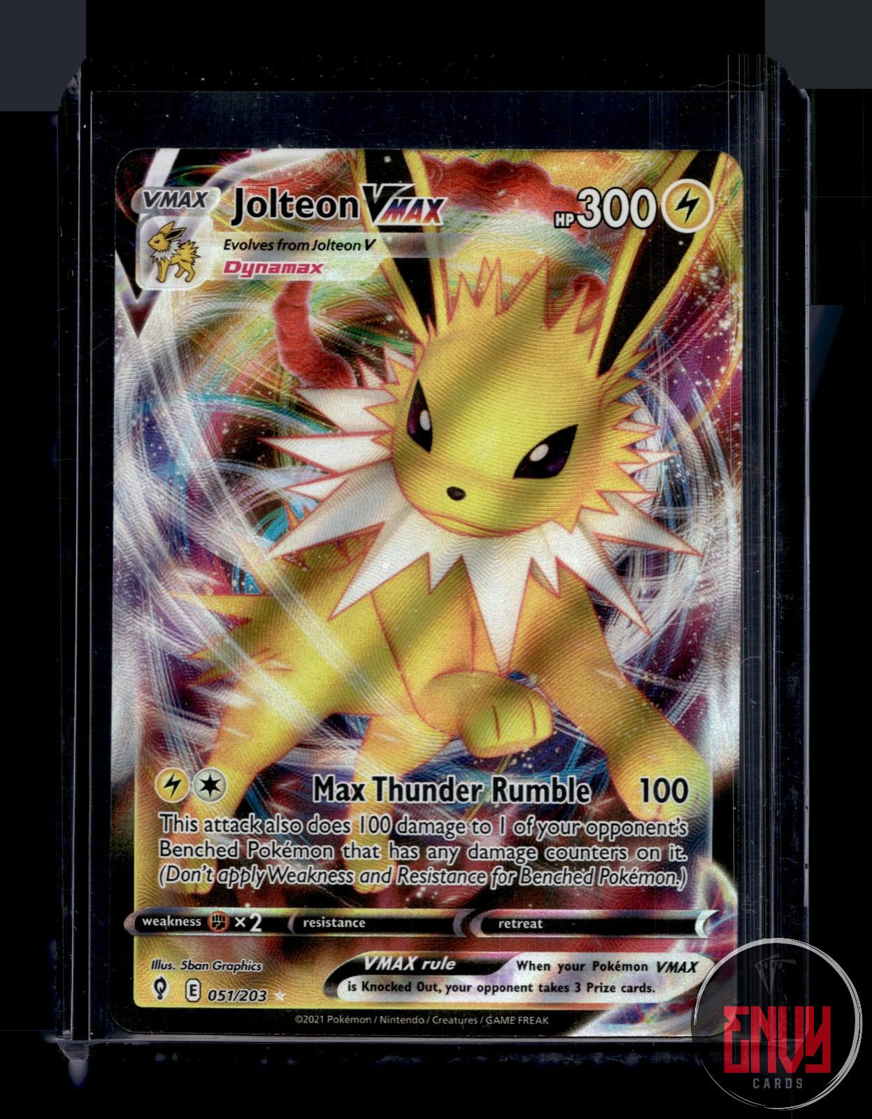 Jolteon VMAX Near Mint 051/203 VMAX Rare Evolving Skies Pokemon Holo
