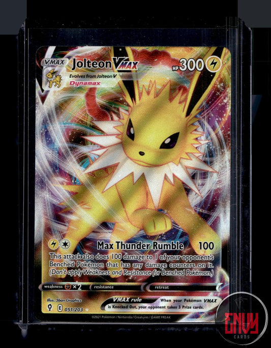 Jolteon VMAX Near Mint 051/203 VMAX Rare Evolving Skies Pokemon Holo