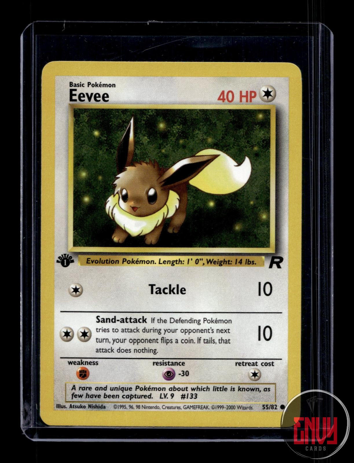 Eevee Lightly Played 55/82 Common Team Rocket Pokemon 1st Edition