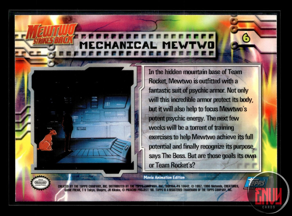Mechanical Mewtwo LP #6 Topps The First Movie Trading Cards Pokemon FOIL