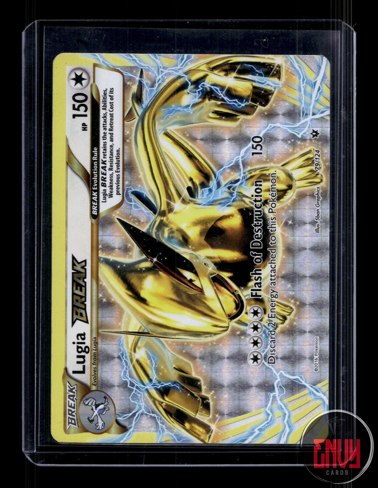 Lugia BREAK Moderately Played 79/124 BREAK Rare Fates Collide Pokemon Holo