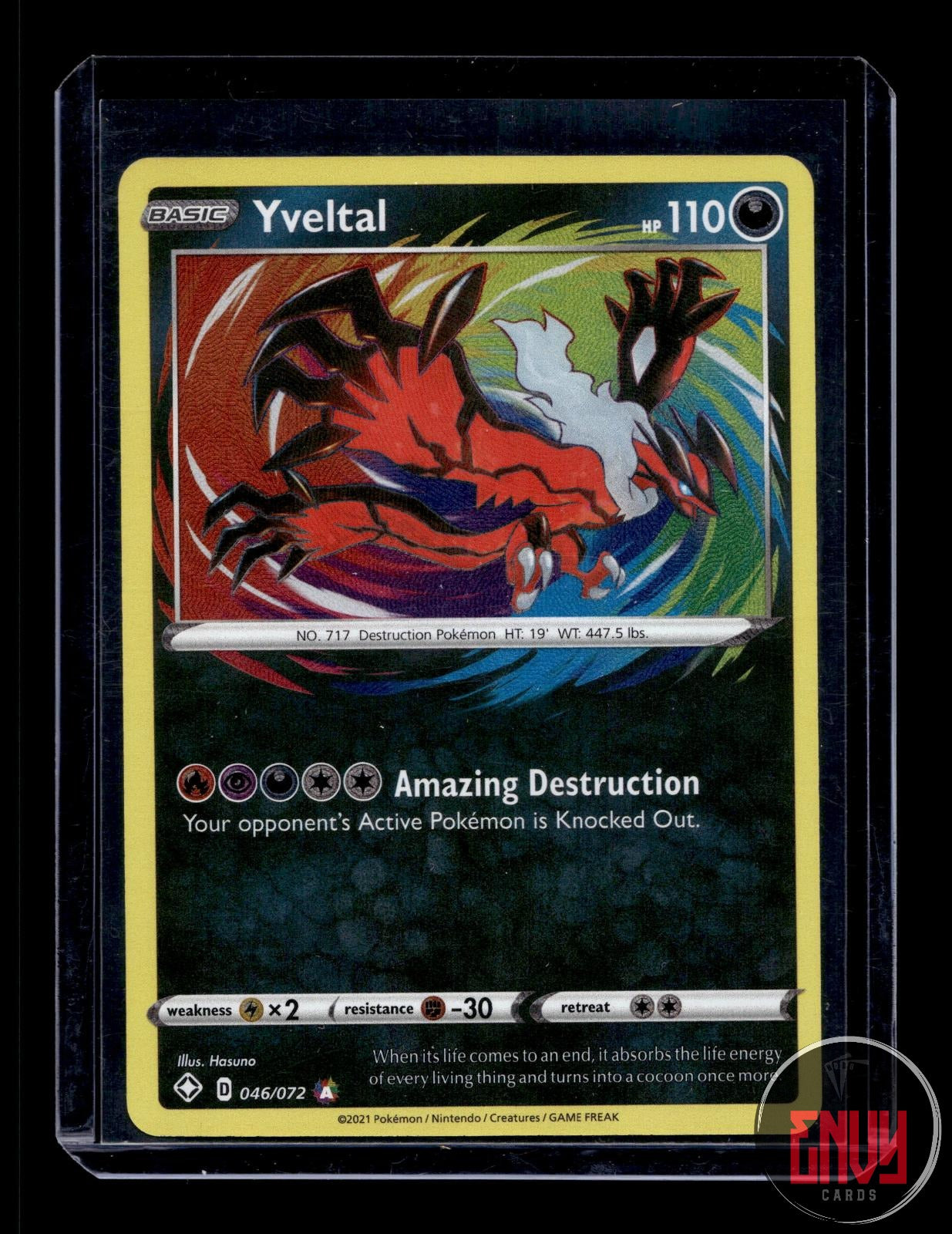 Yveltal Near Mint 046/072 Amazing Rare Shining Fates Pokemon