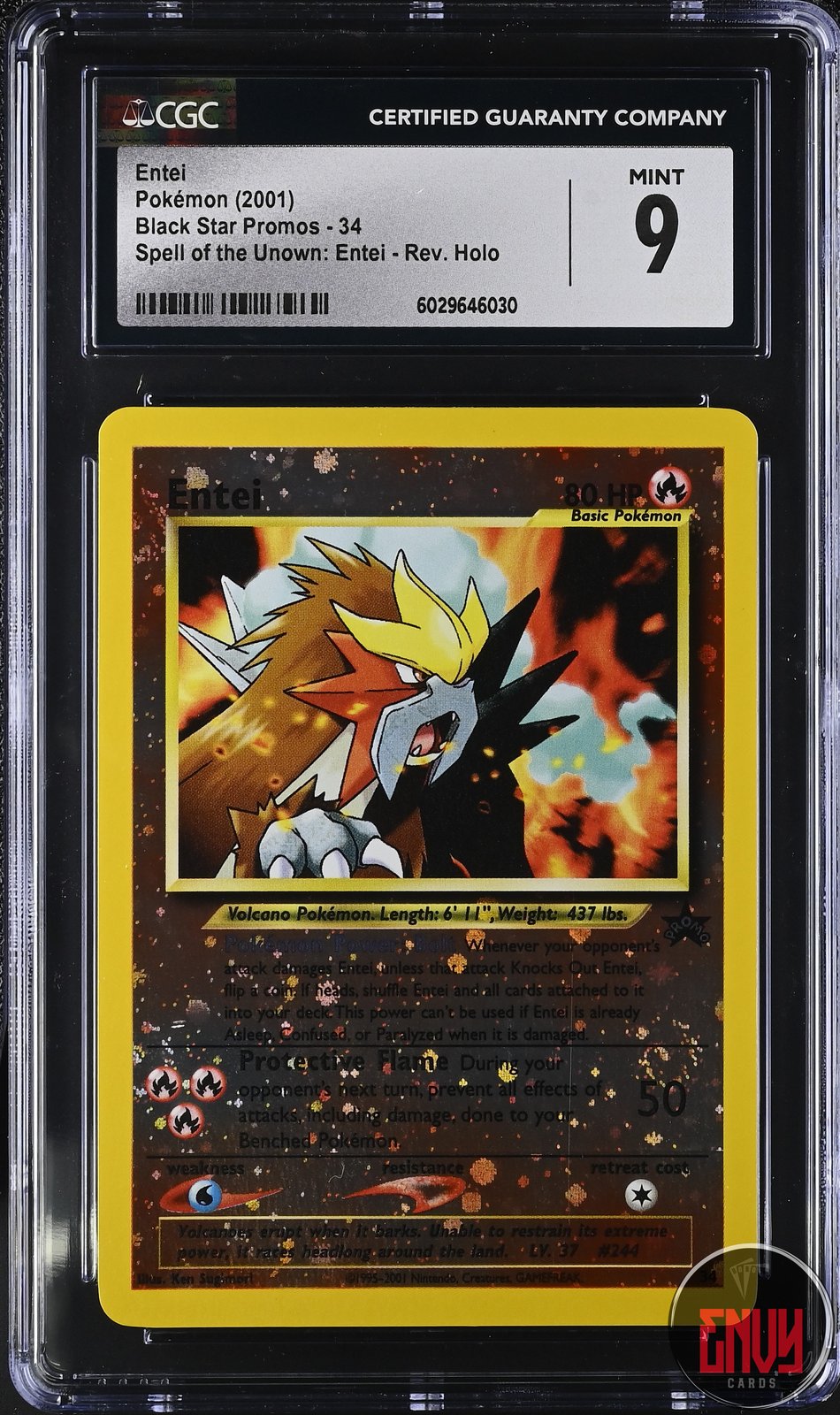 Entei 34 Spell Of The Unown: Black Star Promos Pokemon CGC 9 Mint