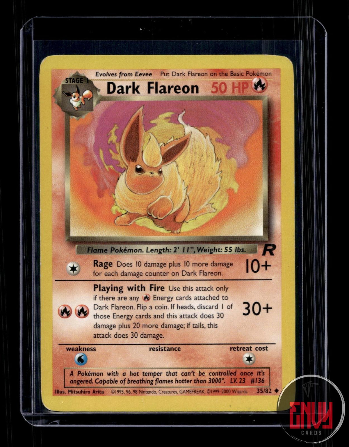 Dark Flareon Moderately Played 35/82 Uncommon Team Rocket Pokemon Unlimited