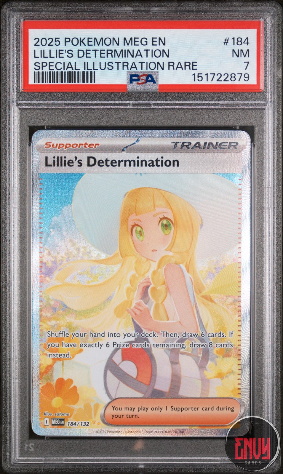 Lillie's Determination 184/132 Special Illustration Rare Pokemon PSA 7 Near Mint