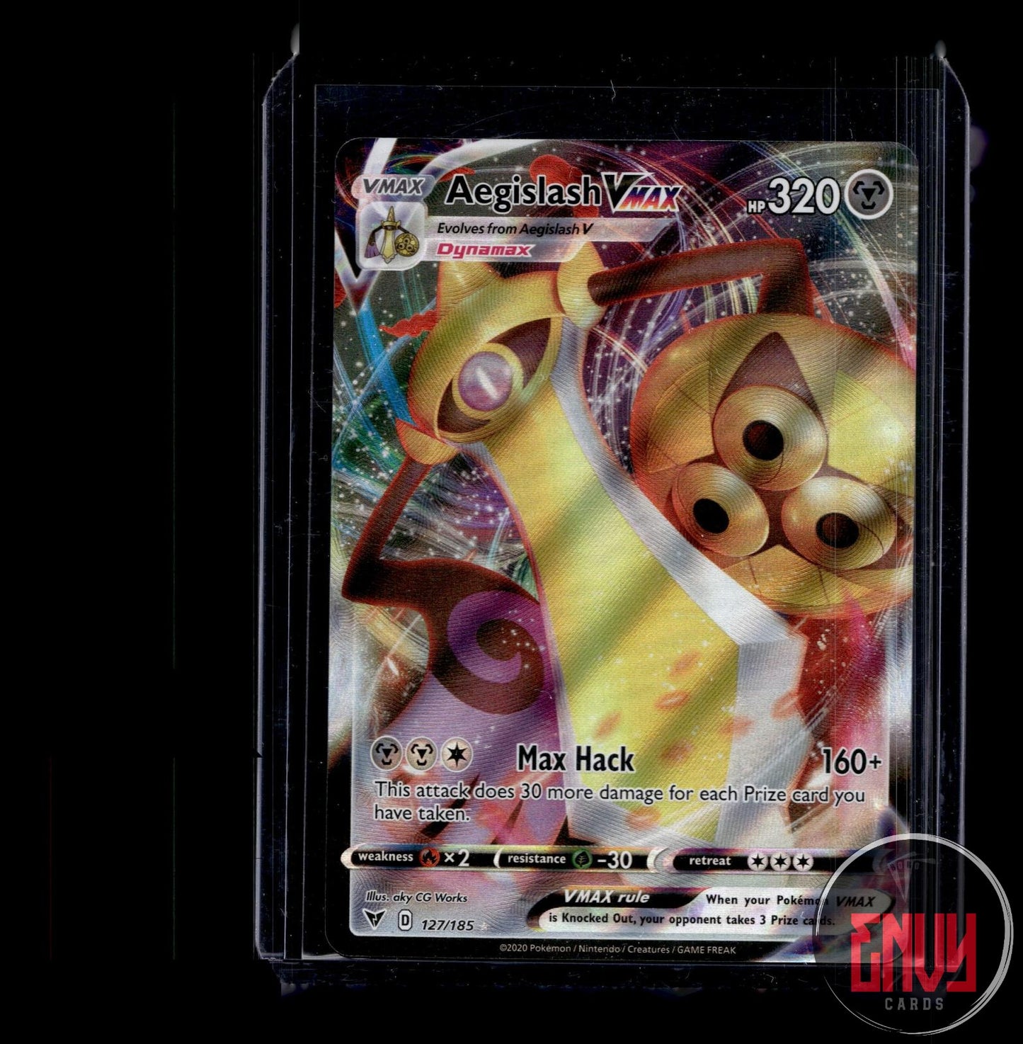 Aegislash VMAX Near Mint 127/185 VMAX Rare Vivid Voltage Pokemon Holo