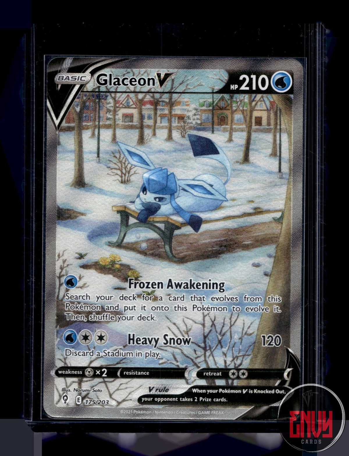 Glaceon V NM 175/203 UR Evolving Skies Pokemon Holo