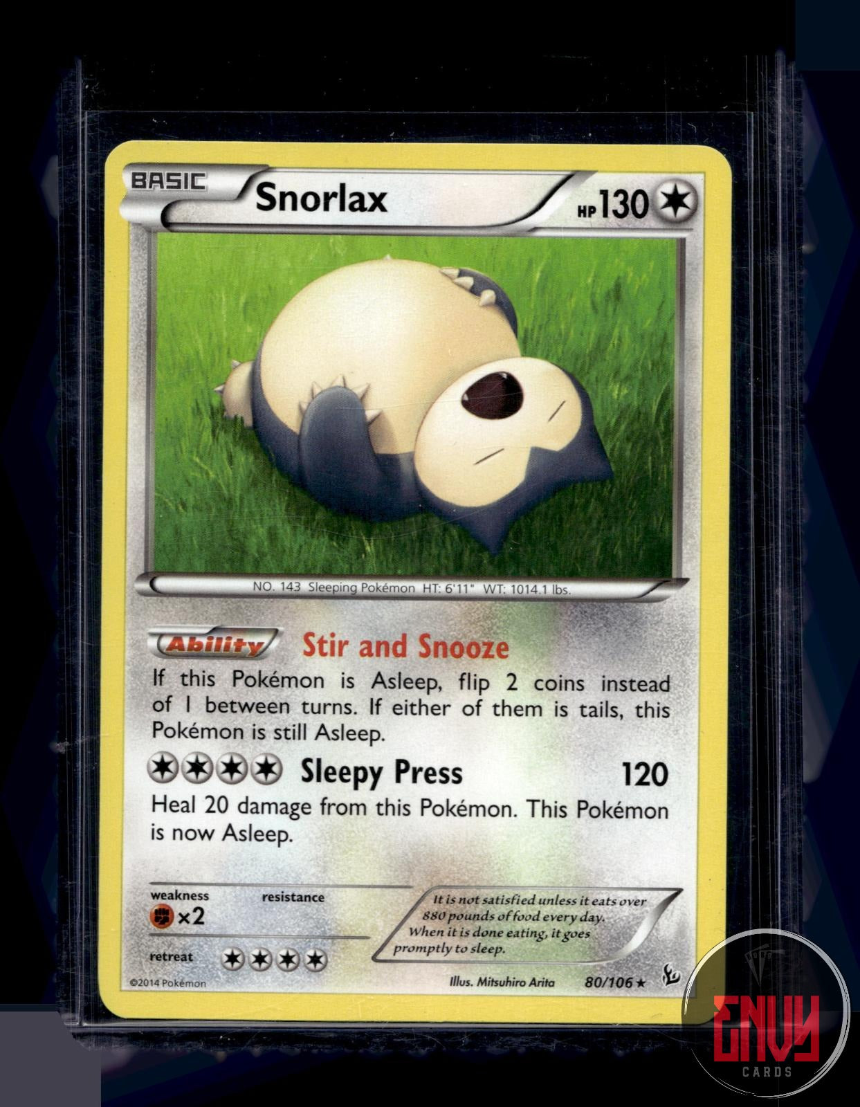 Snorlax Lightly Played 80/106 Rare Flashfire Pokemon