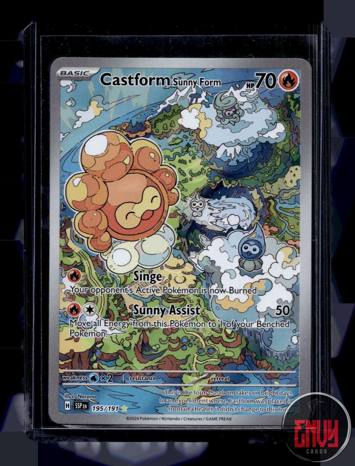 Castform Sunny Form NM 195/191 Illustration Rare Surging Sparks Pokemon Holo
