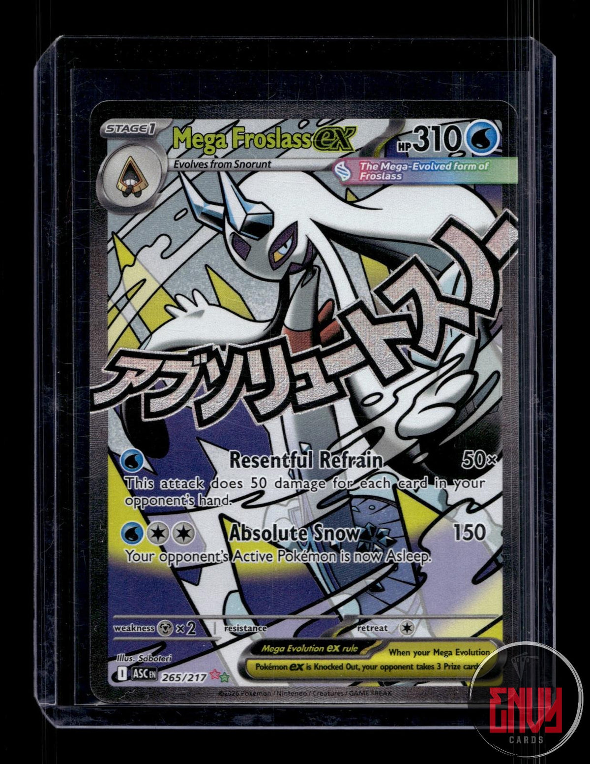 Mega Froslass ex NM 265/217 Mega Attack Rare Ascended Heroes Pokemon Holo