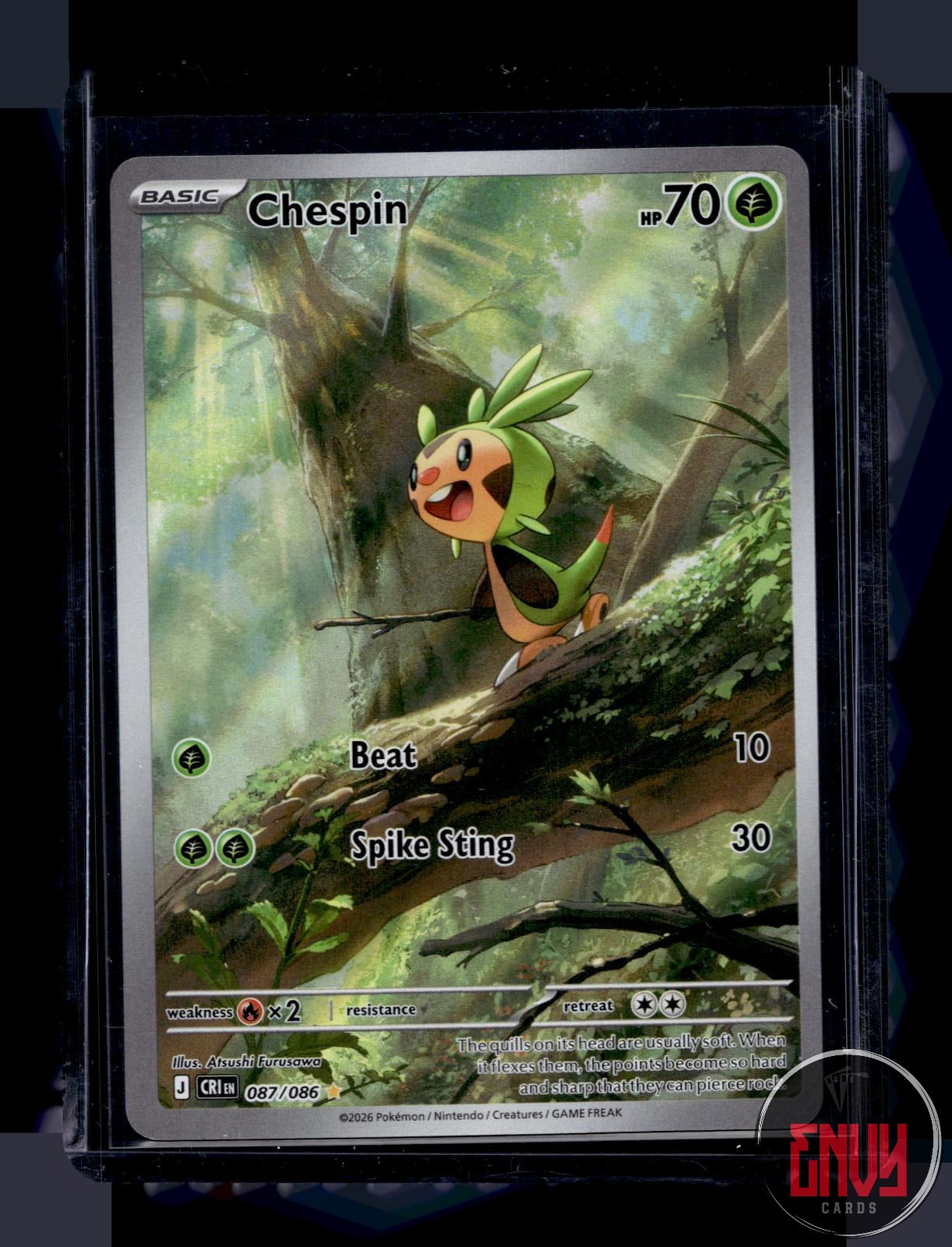 Chespin Near Mint 087/086 Illustration Rare Chaos Rising Pokemon