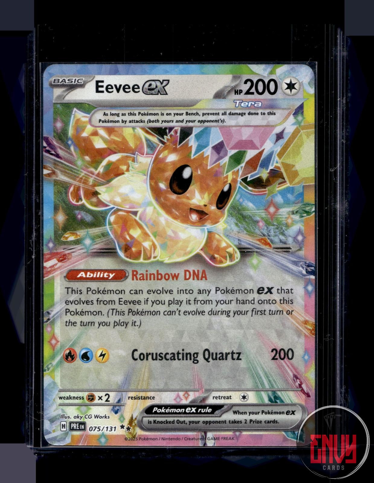 Eevee ex Near Mint 075/131 Double Rare Prismatic Evolutions Pokemon Holo