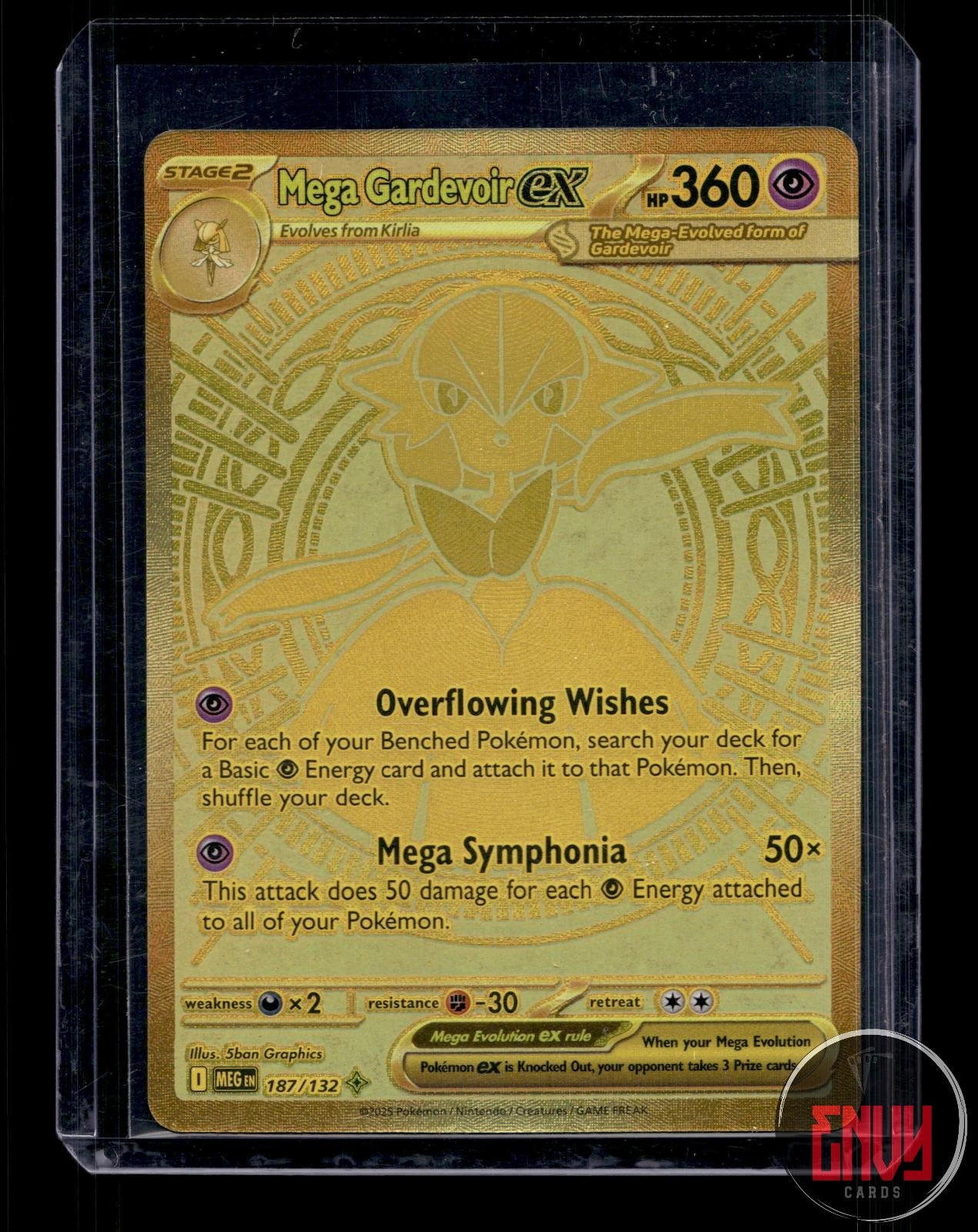 Mega Gardevoir ex Near Mint 187/132 Mega Hyper Rare Mega Evolution Pokemon Holo