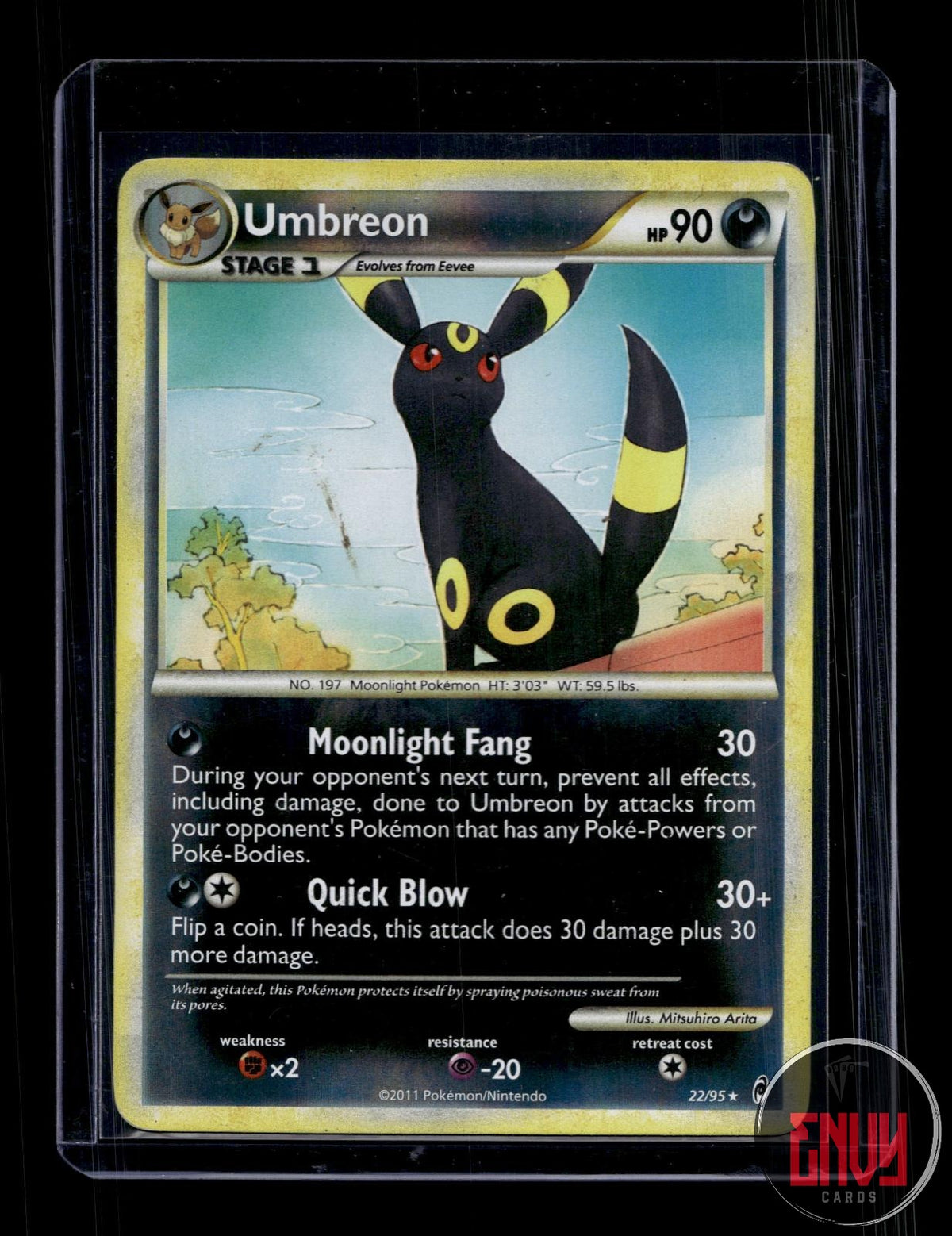 Umbreon Moderately Played 22/95 Rare Call of Legends Pokemon Reverse Holo